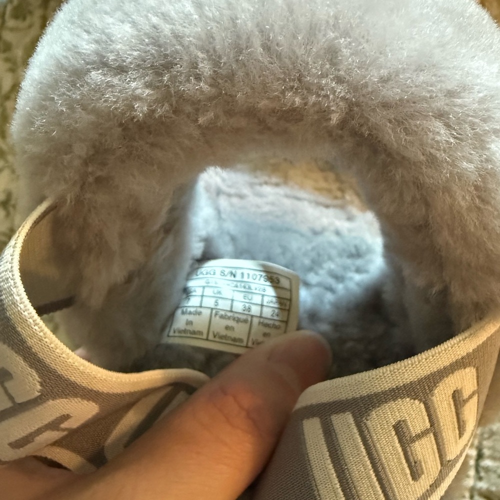 UGG Plush Gray Slippers - Picture 3 of 4